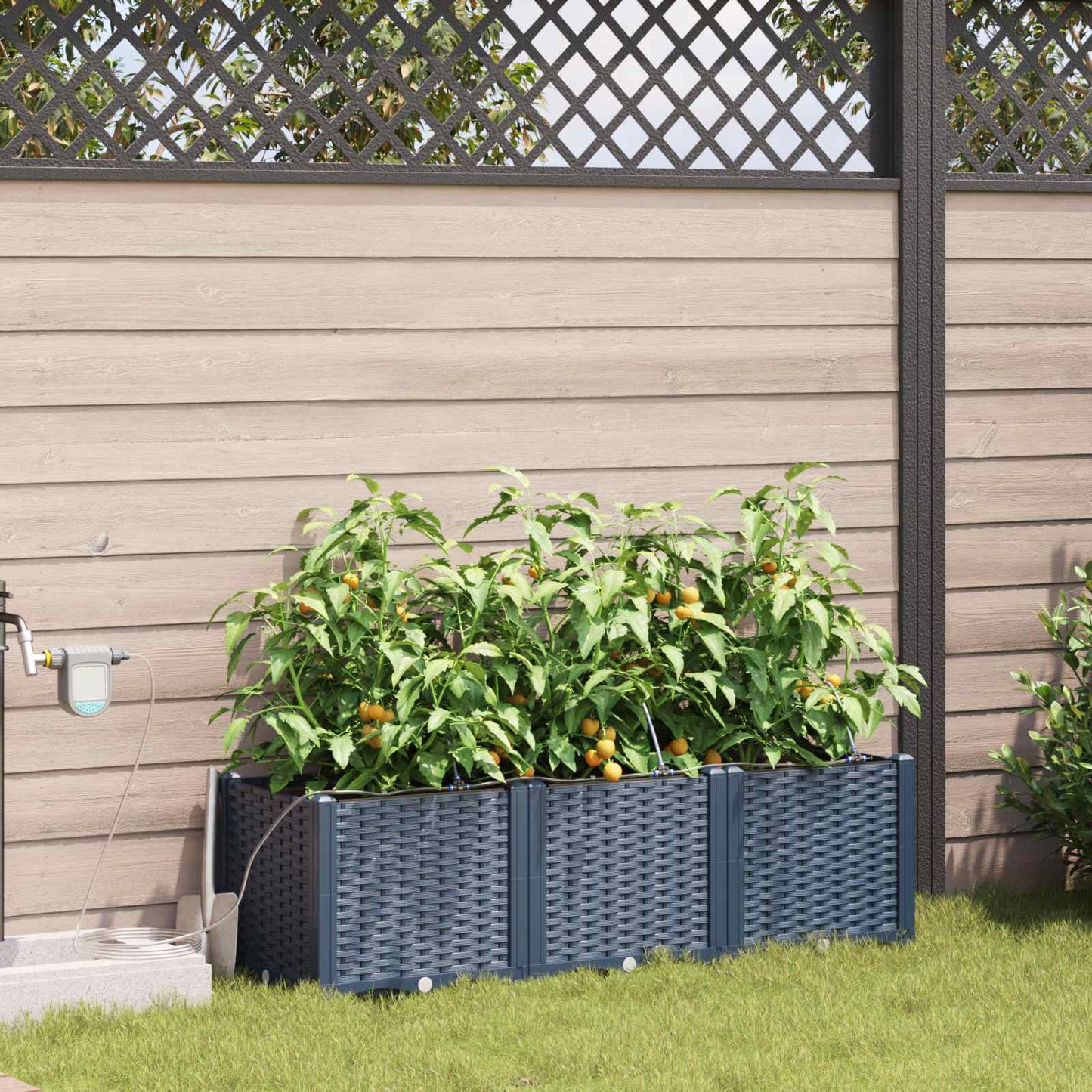 Sodo sodinukai Pilka 120 x 40 x 37.5 cm Plienas