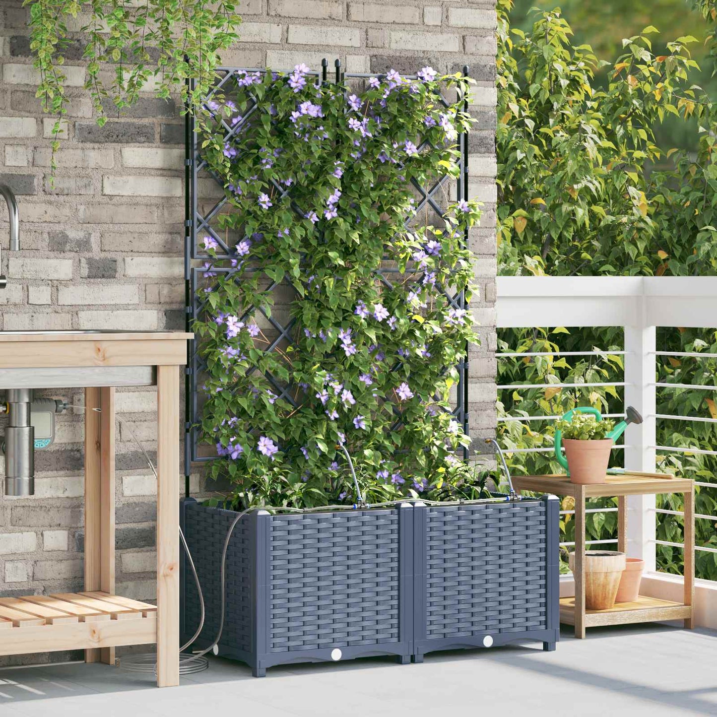 Sodo sodinukai Pilka 80 x 40 x 142 cm Plienas