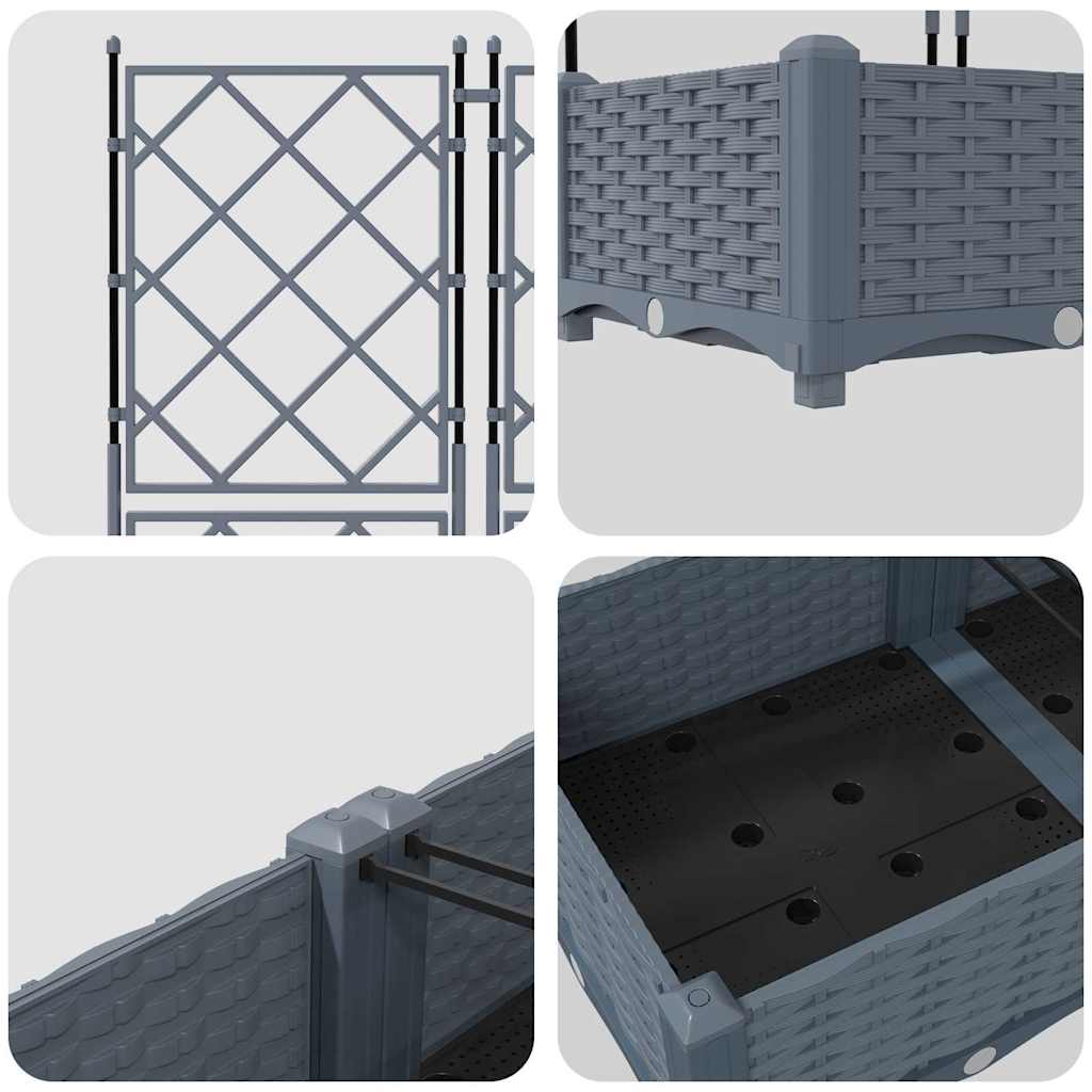 Sodo vazonas 2 pcs Šviesiai Pilka 80 x 40 x 125,5 cm Plastmasė