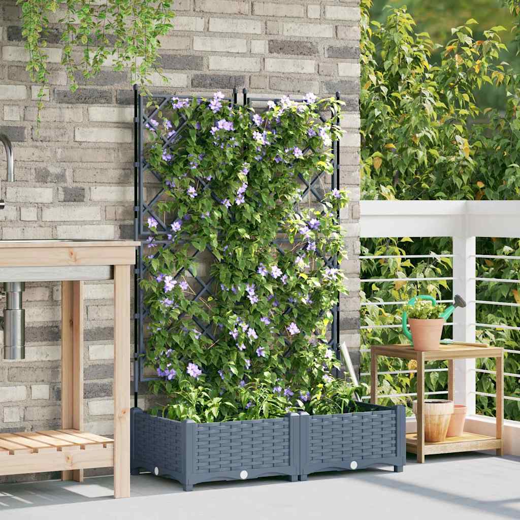 Sodo vazonas 2 pcs Šviesiai Pilka 80 x 40 x 125,5 cm Plastmasė