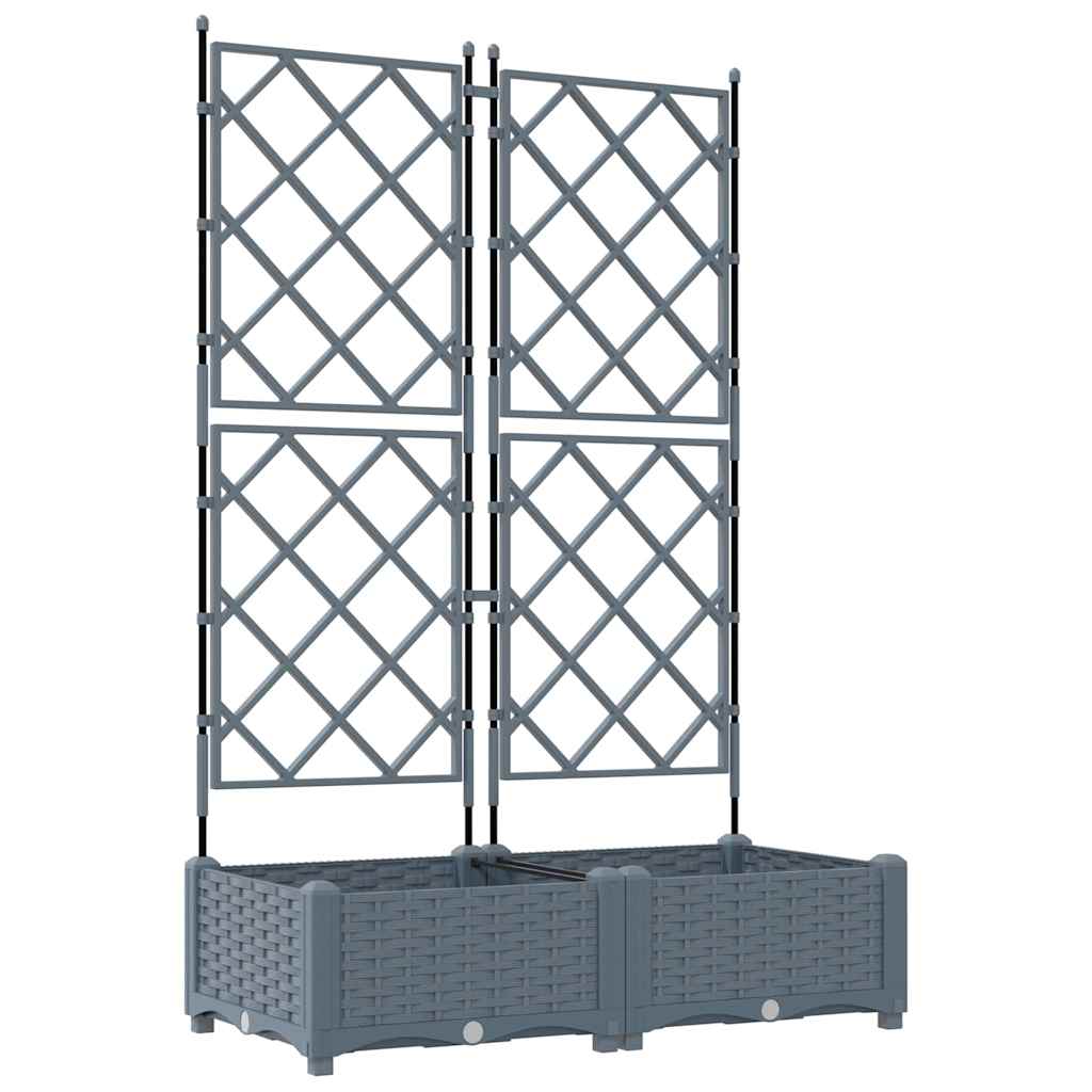 Sodo vazonas 2 pcs Šviesiai Pilka 80 x 40 x 125,5 cm Plastmasė
