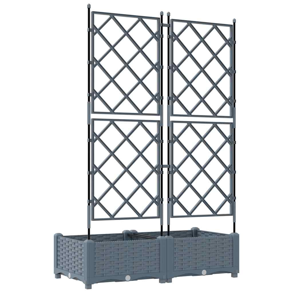 Sodo vazonas 2 pcs Šviesiai Pilka 80 x 40 x 125,5 cm Plastmasė