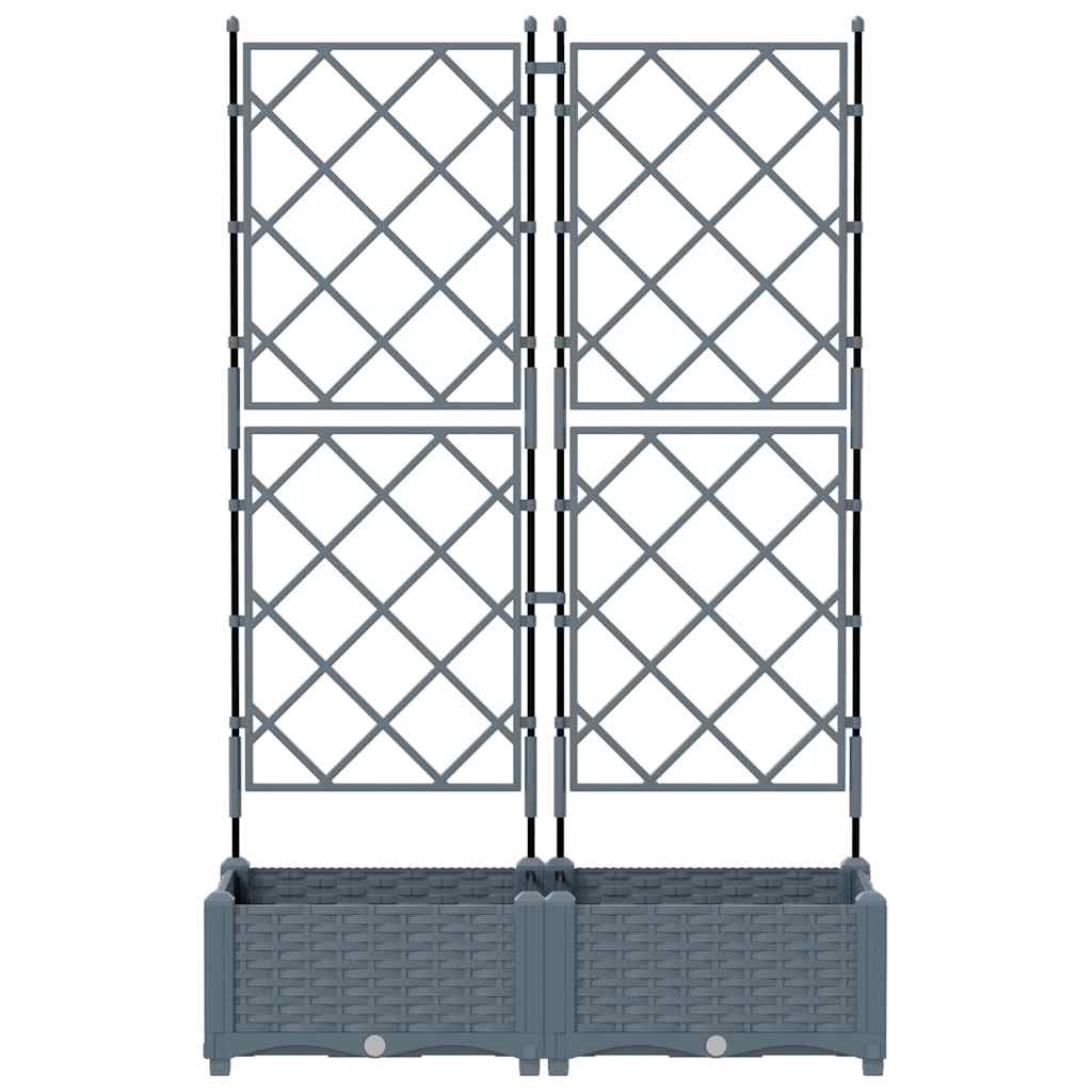 Sodo vazonas 2 pcs Šviesiai Pilka 80 x 40 x 125,5 cm Plastmasė