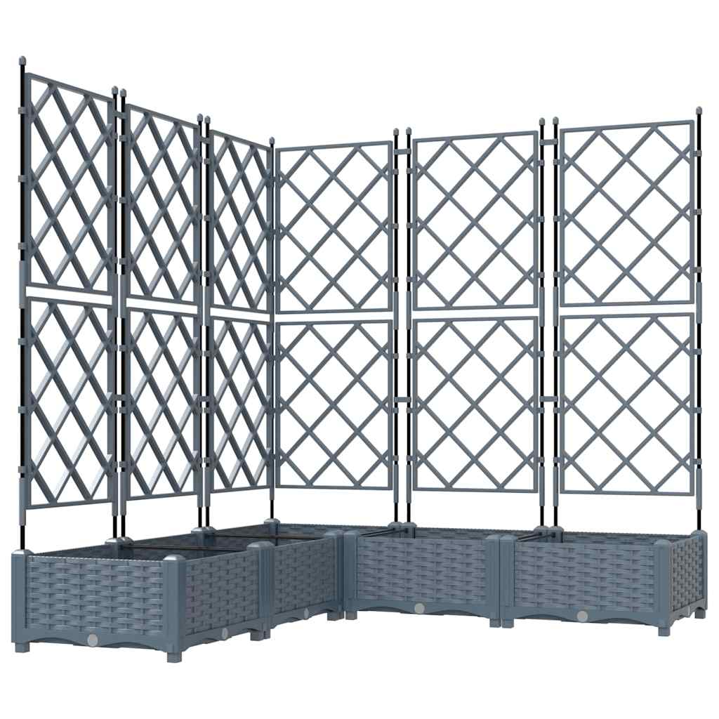 Sodo vazonas 5 pcs Šviesiai Pilka 120 x 120 x 125,5 cm