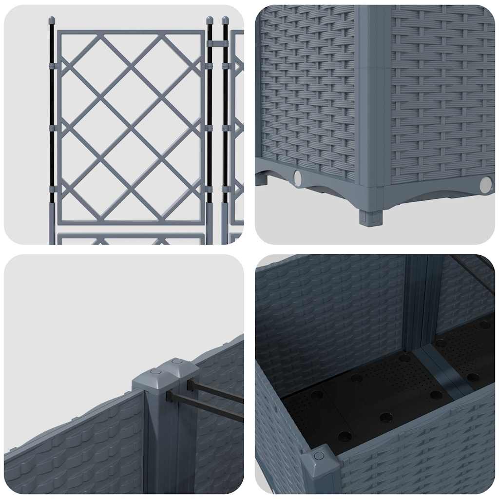 Sodo vazonas 5 pcs Šviesiai Pilka 120 x 120 x 143 cm Plastmasė