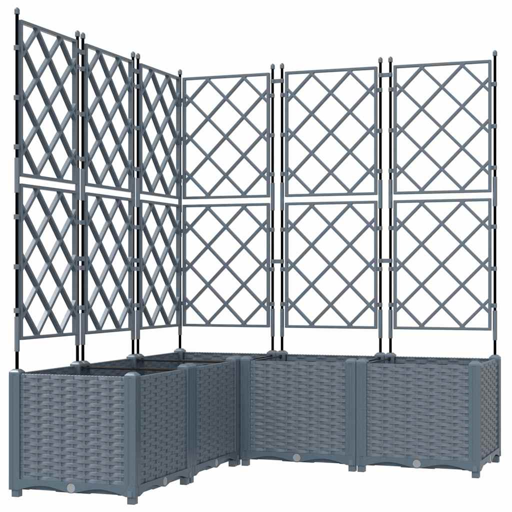 Sodo vazonas 5 pcs Šviesiai Pilka 120 x 120 x 143 cm Plastmasė