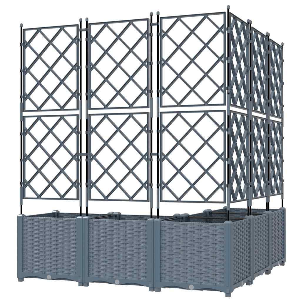 Sodo vazonas 5 pcs Šviesiai Pilka 120 x 120 x 143 cm Plastmasė