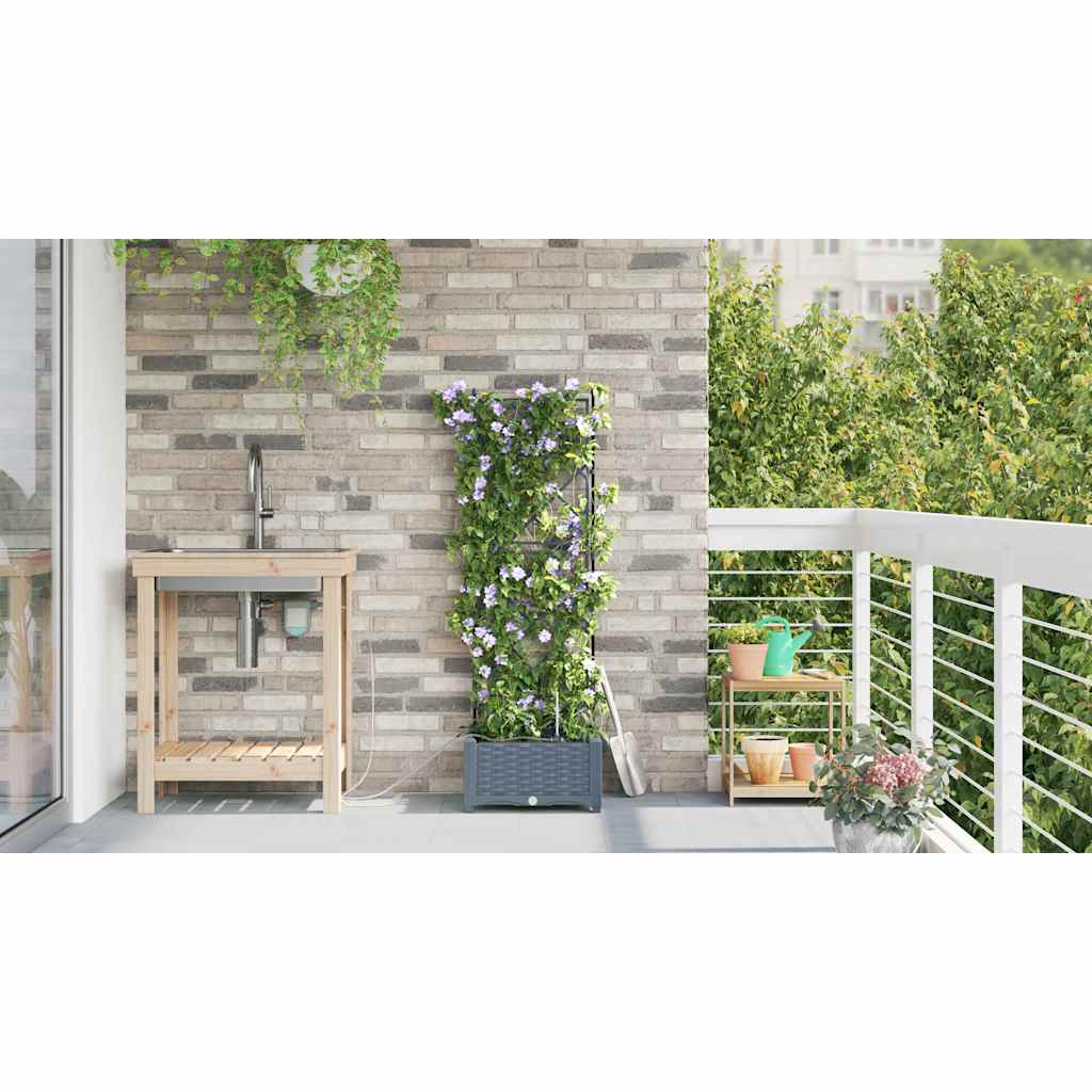 Sodo vazonas Šviesiai Pilka 40 x 40 x 126 cm Plastmasė
