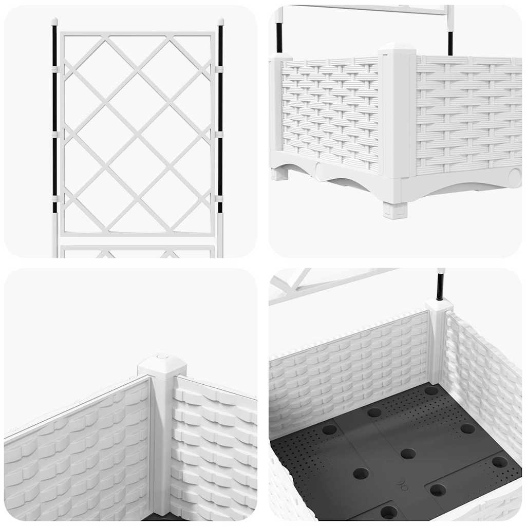 Sodo vazonas Baltas 40 x 40 x 125,5 cm Plastmasė