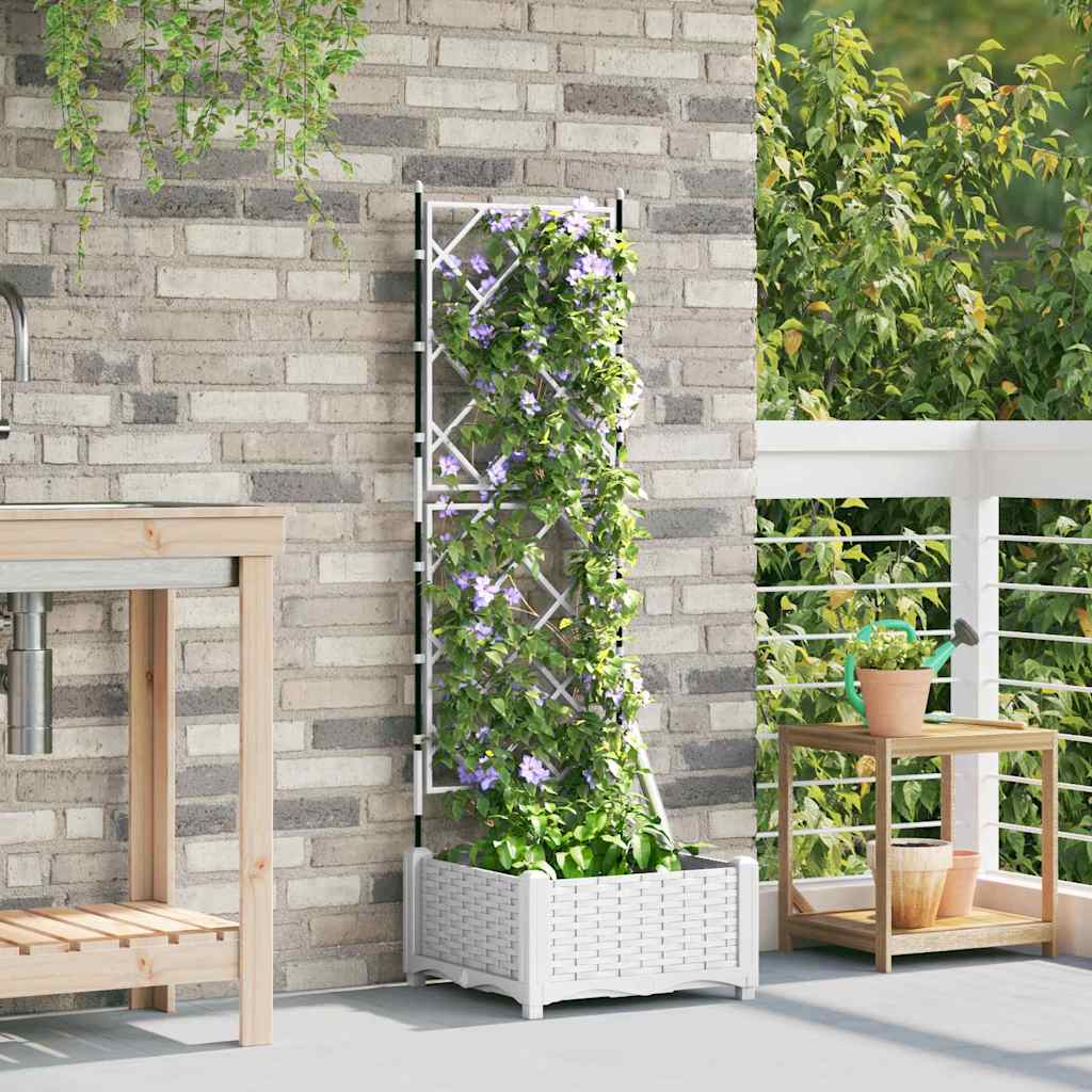 Sodo vazonas Baltas 40 x 40 x 125,5 cm Plastmasė