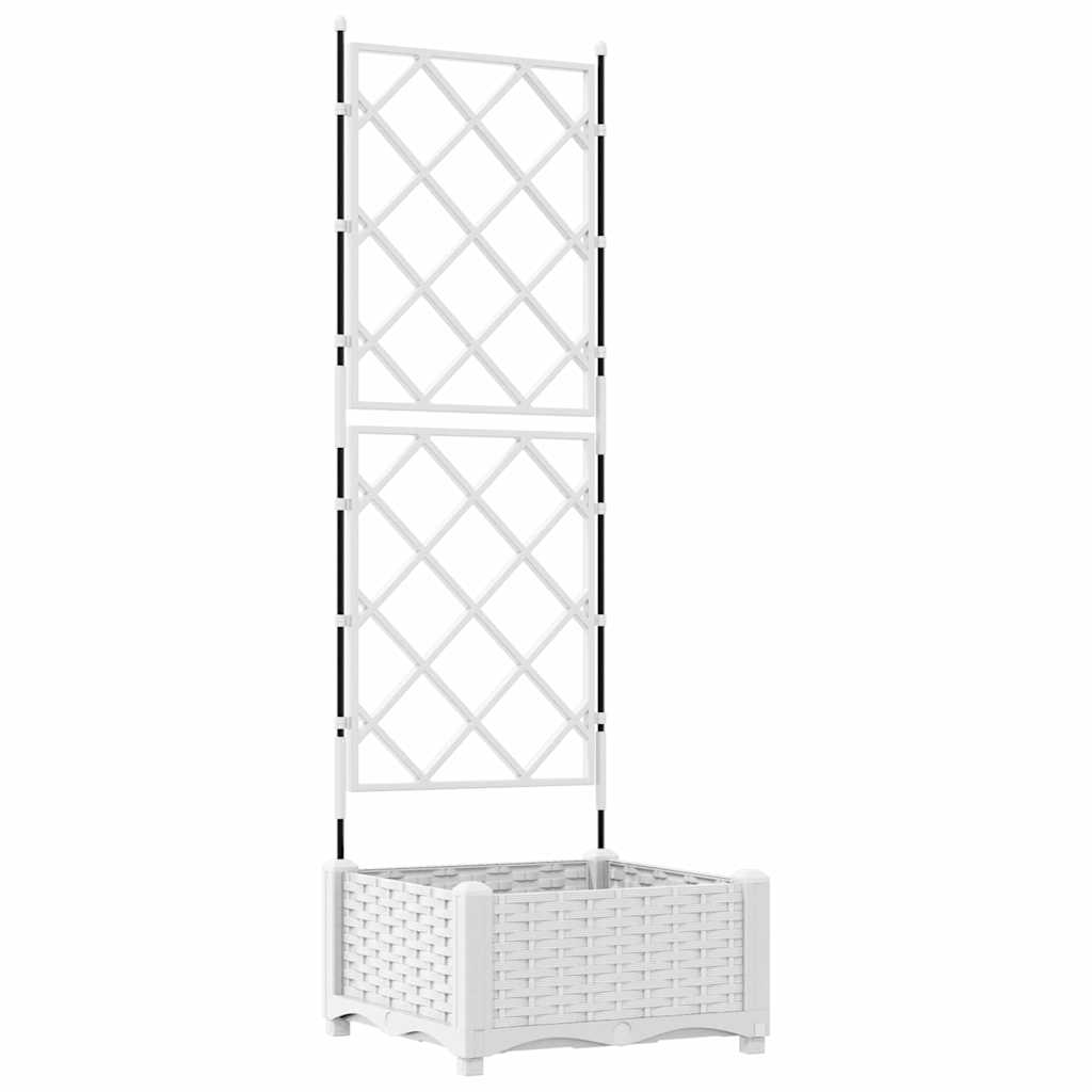 Sodo vazonas Baltas 40 x 40 x 125,5 cm Plastmasė