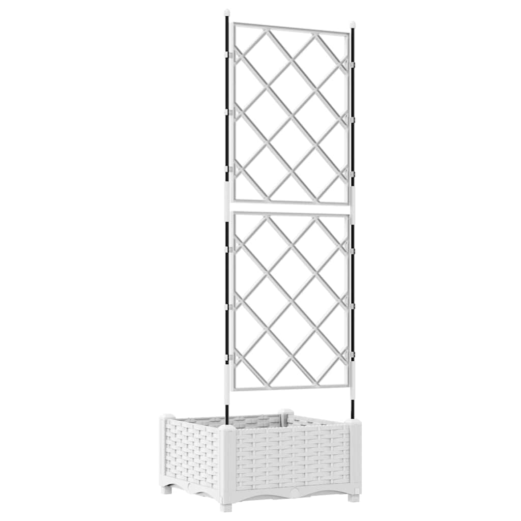 Sodo vazonas Baltas 40 x 40 x 125,5 cm Plastmasė