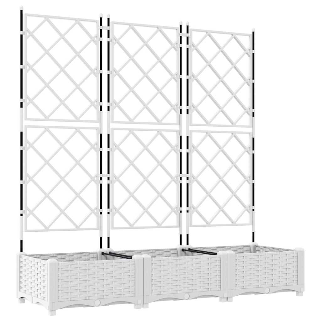 Sodo vazonas 3 pcs Baltas 120 x 40 x 125,5 cm Plastmasė