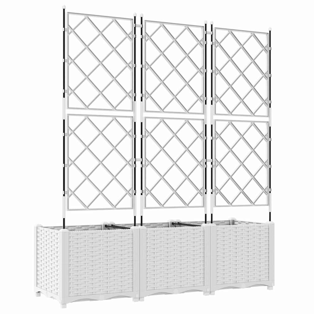 Sodo vazonas 3 pcs Baltas 120 x 40 x 143 cm Plastmasė