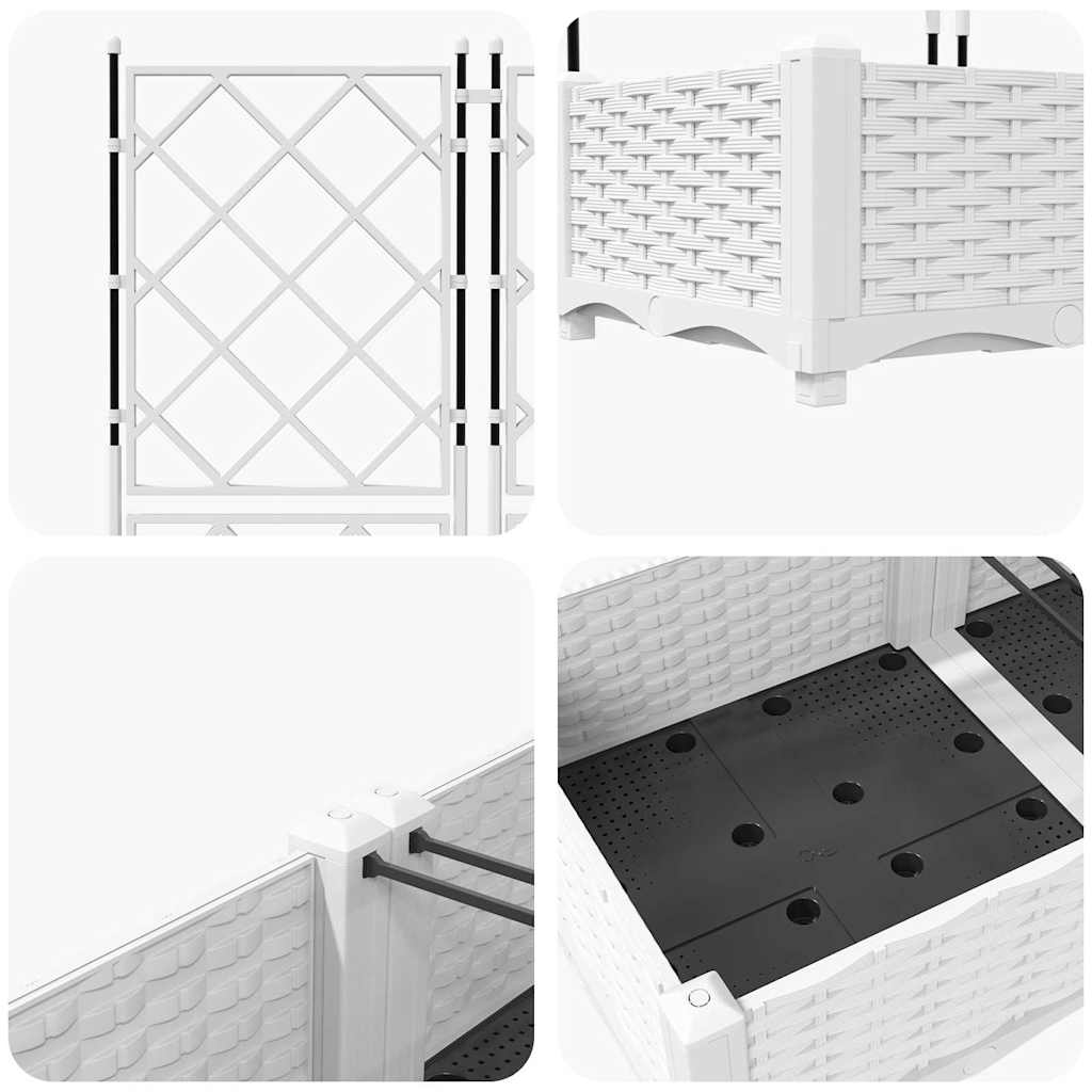 Sodo vazonas 5 pcs Baltas 120 x 120 x 125,5 cm Plastmasė