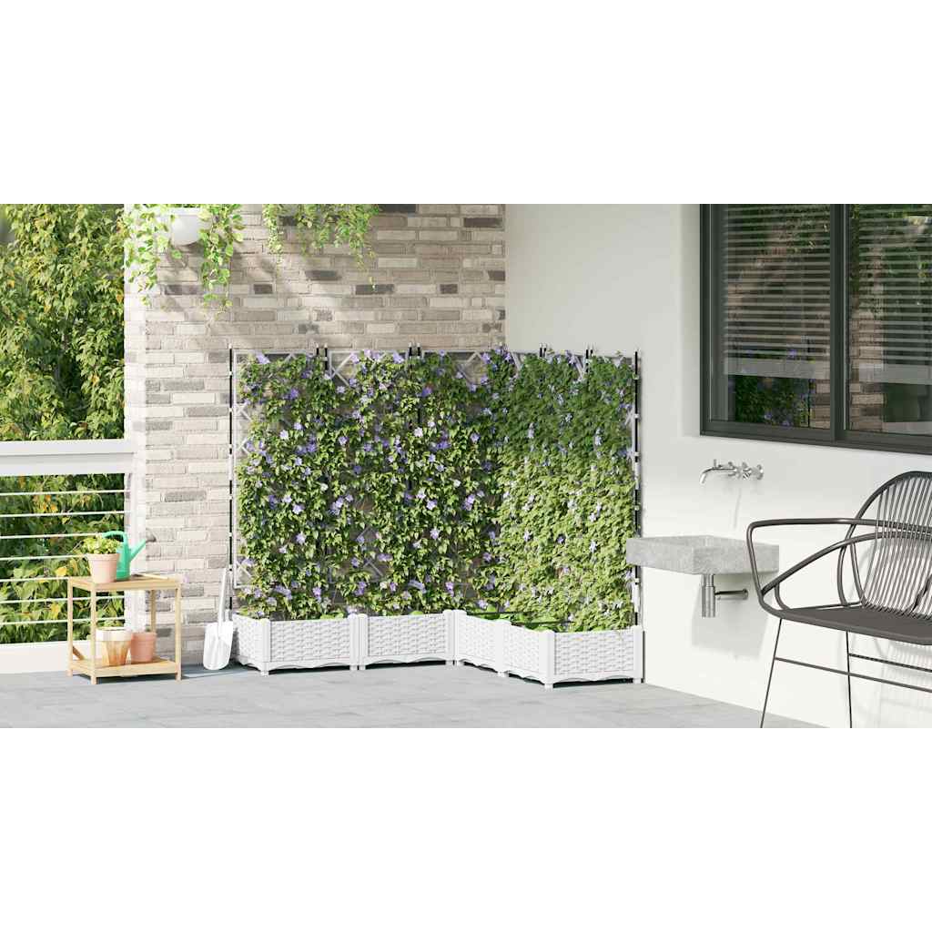 Sodo vazonas 5 pcs Baltas 120 x 120 x 125,5 cm Plastmasė