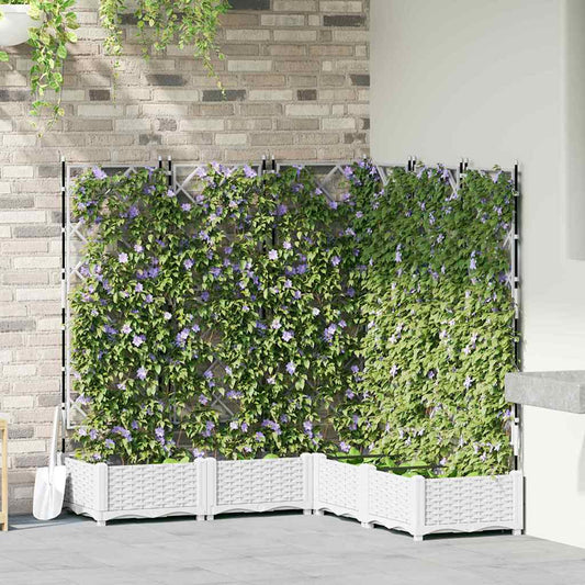 Sodo vazonas 5 pcs Baltas 120 x 120 x 125,5 cm Plastmasė