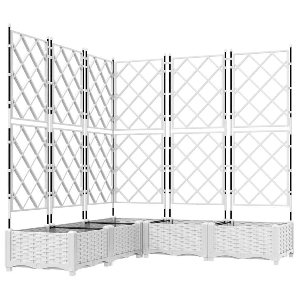 Sodo vazonas 5 pcs Baltas 120 x 120 x 125,5 cm Plastmasė