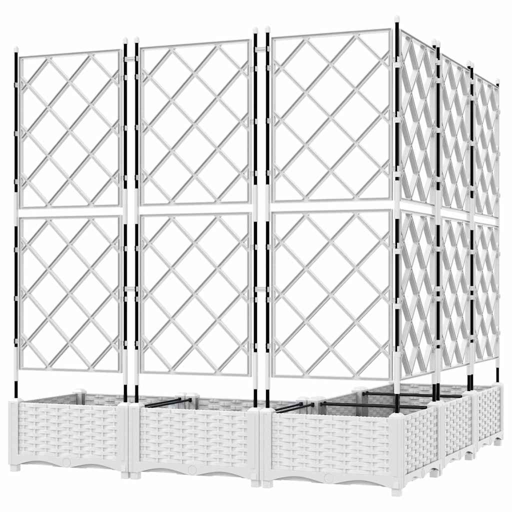 Sodo vazonas 5 pcs Baltas 120 x 120 x 125,5 cm Plastmasė