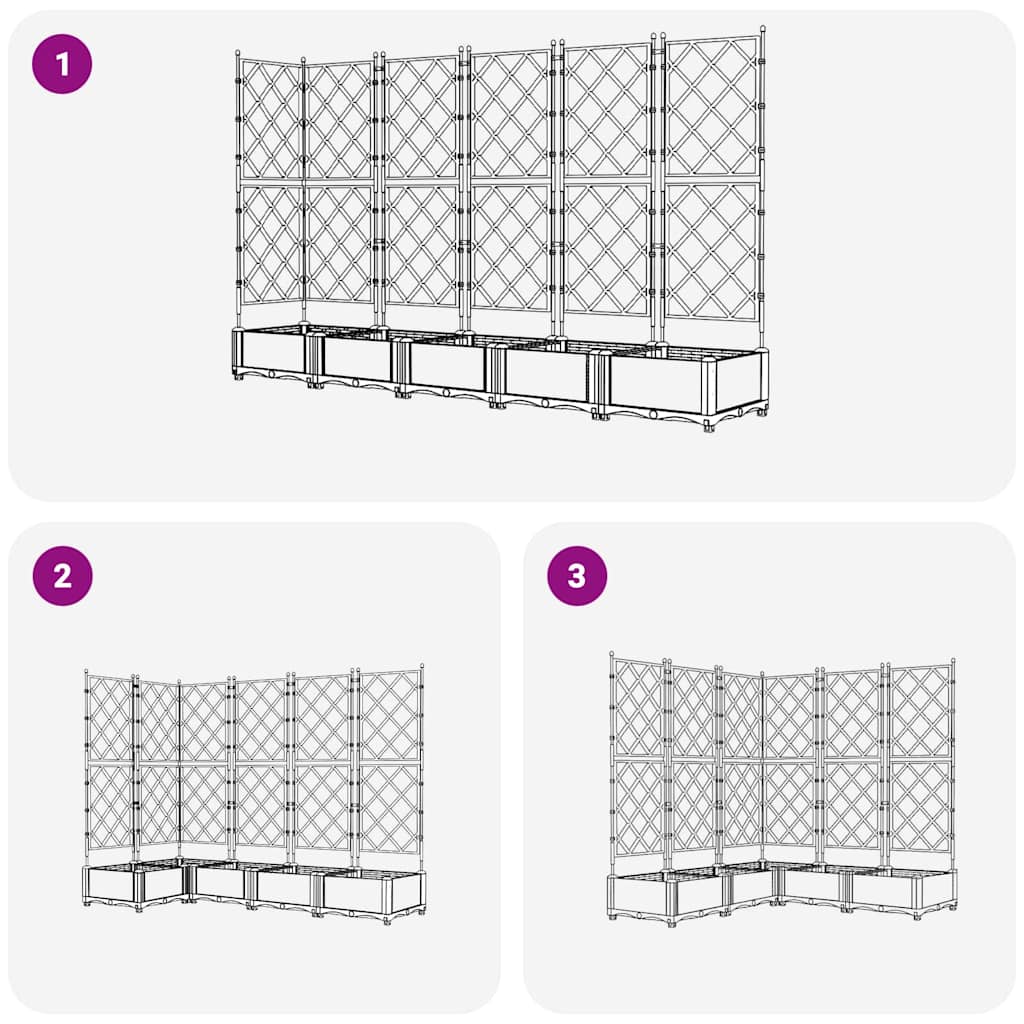Sodo vazonas 5 pcs Baltas 120 x 120 x 125,5 cm Plastmasė