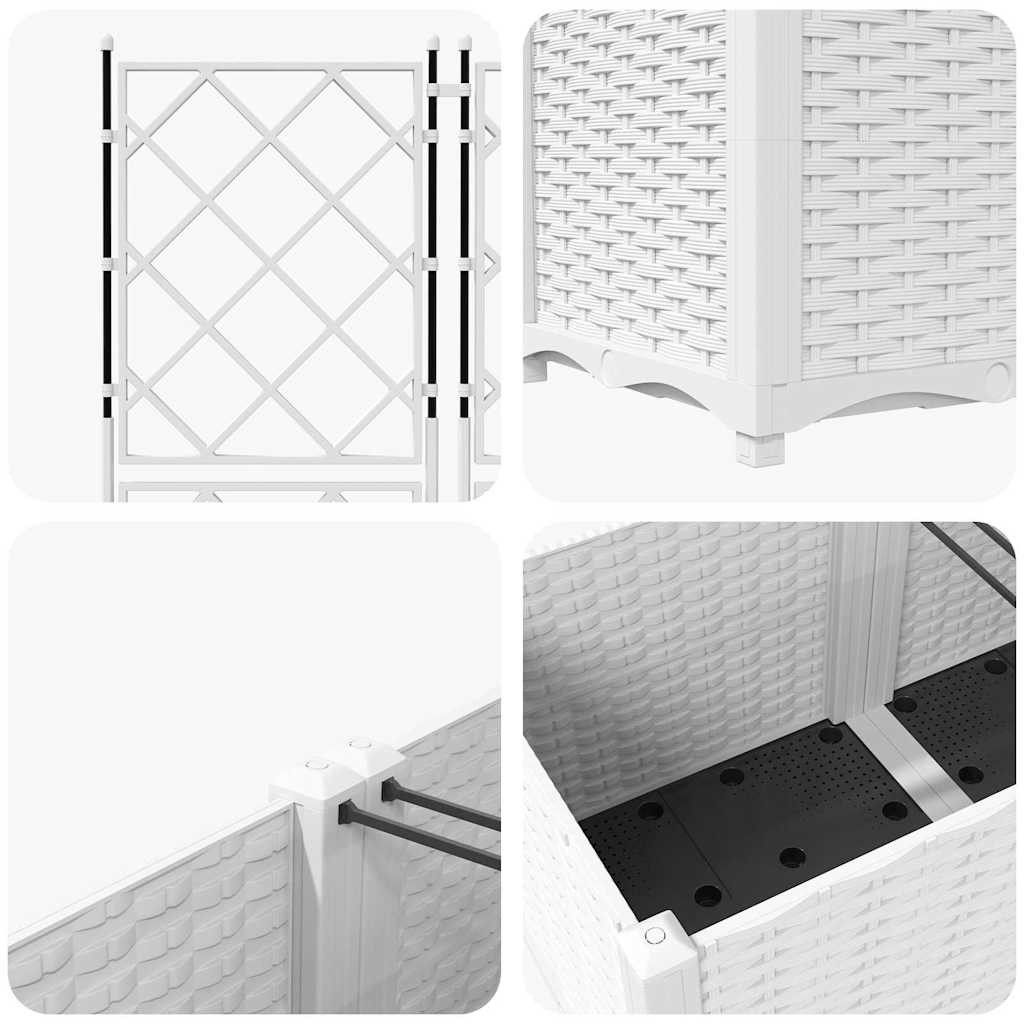 Sodo vazonas 5 pcs Baltas 120 x 120 x 143 cm Plastmasė