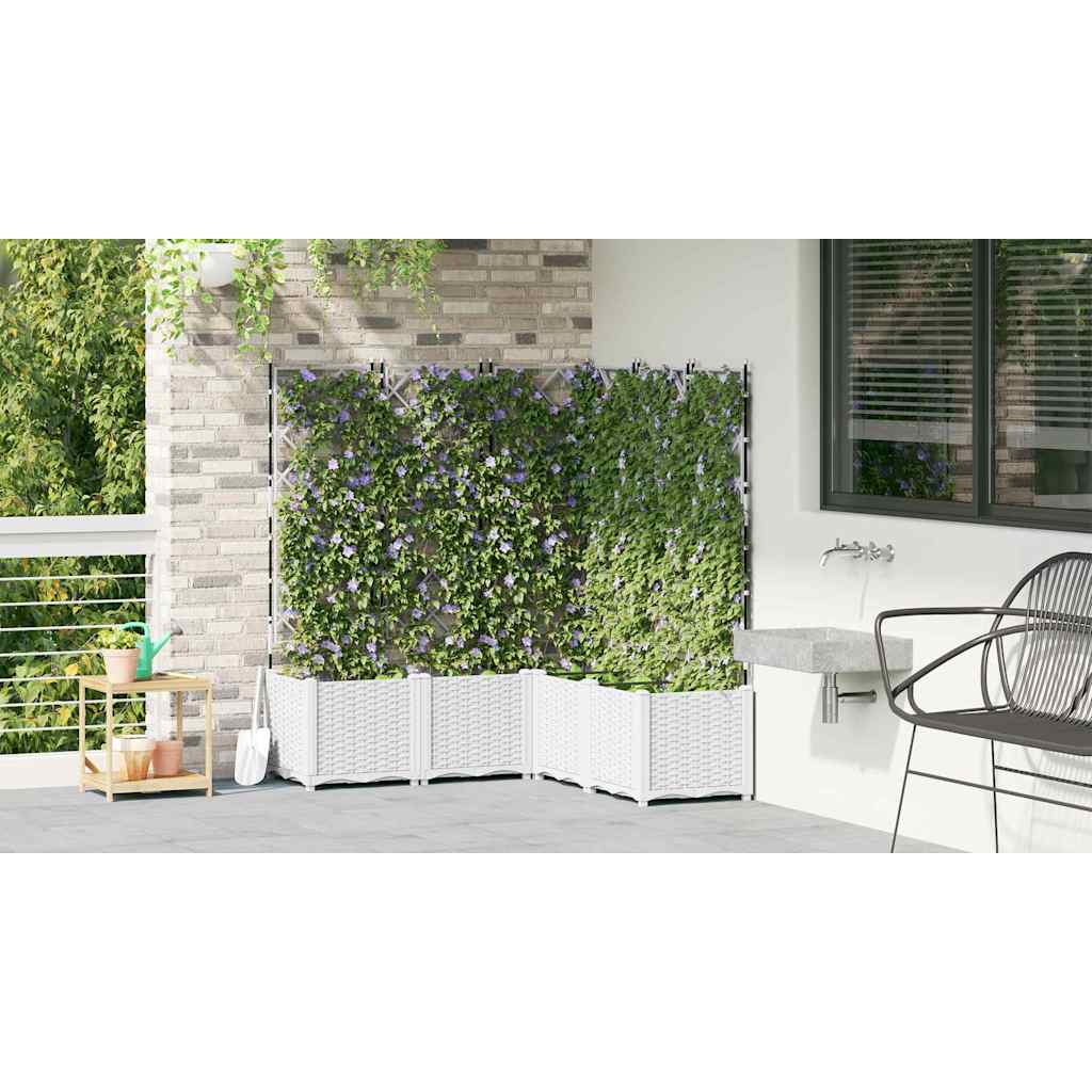 Sodo vazonas 5 pcs Baltas 120 x 120 x 143 cm Plastmasė