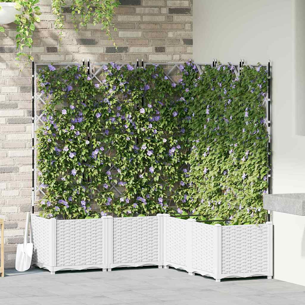 Sodo vazonas 5 pcs Baltas 120 x 120 x 143 cm Plastmasė