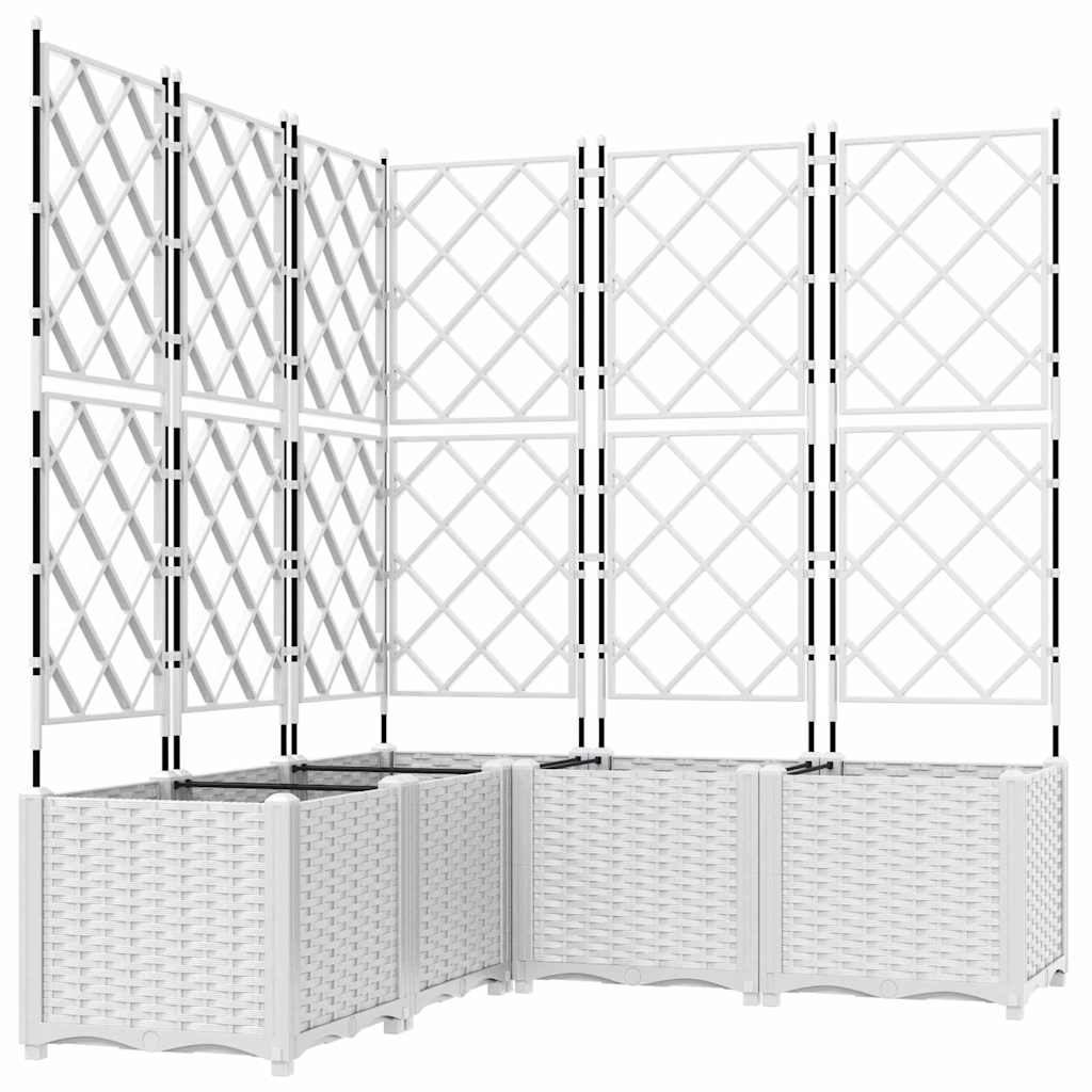 Sodo vazonas 5 pcs Baltas 120 x 120 x 143 cm Plastmasė
