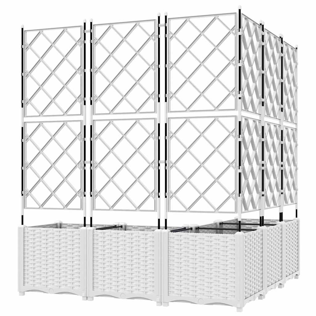 Sodo vazonas 5 pcs Baltas 120 x 120 x 143 cm Plastmasė