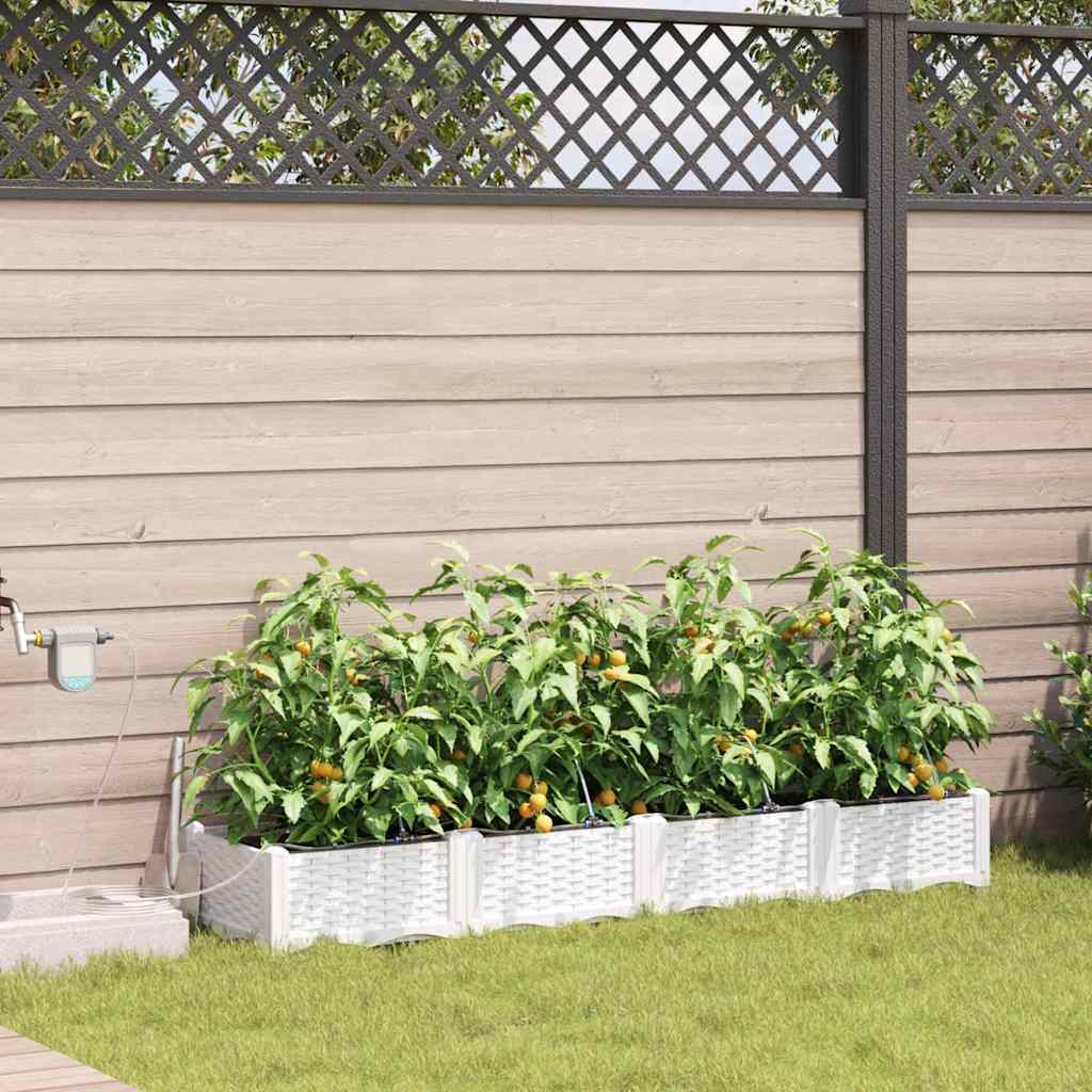 Sodo vazonas 4 pcs Baltas Plastmasė