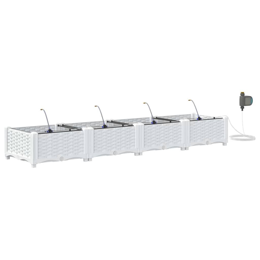 Sodo vazonas 4 pcs Baltas Plastmasė