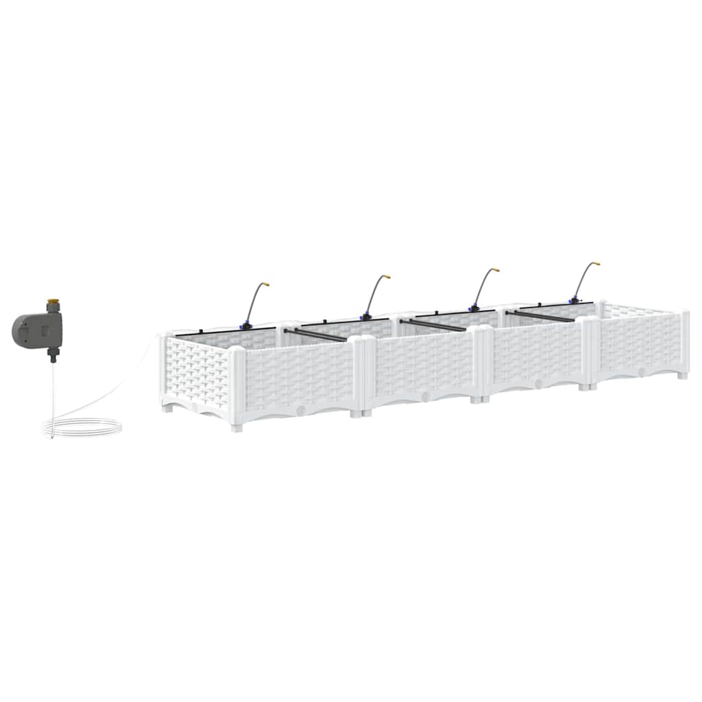 Sodo vazonas 4 pcs Baltas Plastmasė