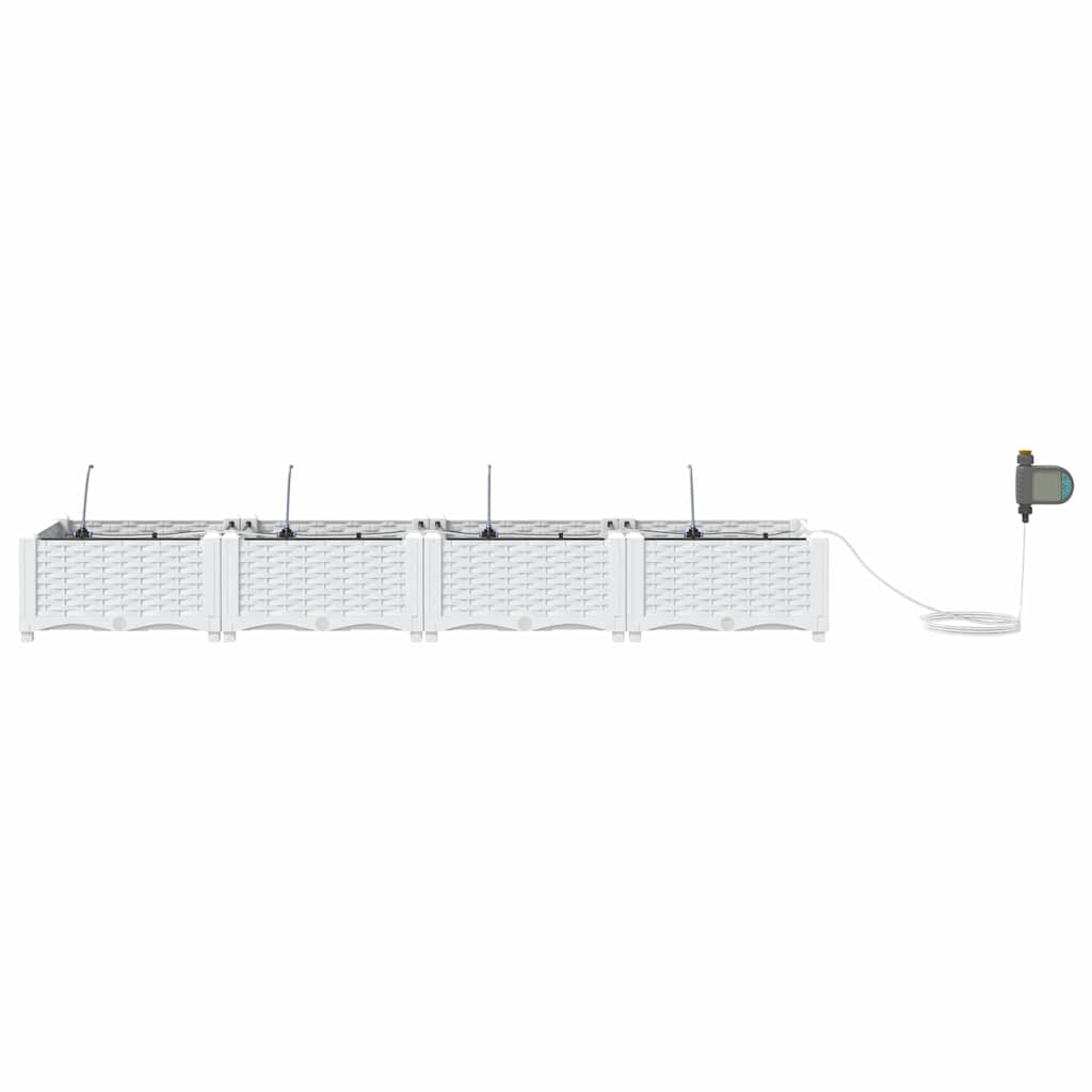 Sodo vazonas 4 pcs Baltas Plastmasė