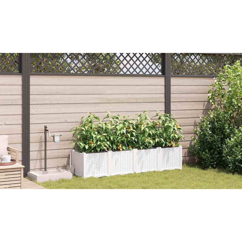 Sodo vazonas 4 pcs Baltas Plastmasė