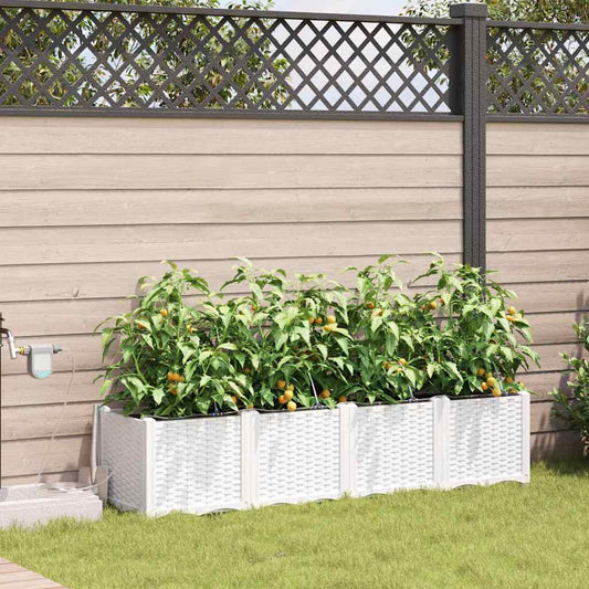 Sodo vazonas 4 pcs Baltas Plastmasė
