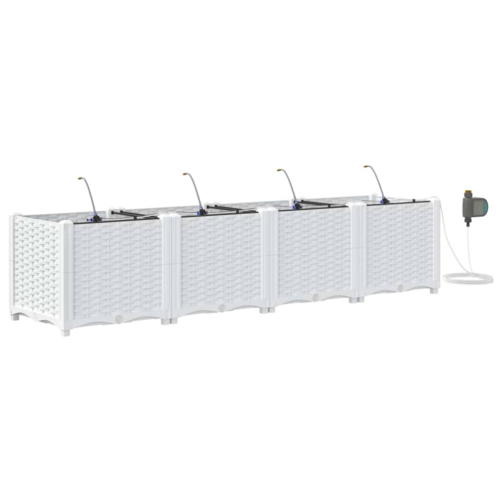 Sodo vazonas 4 pcs Baltas Plastmasė