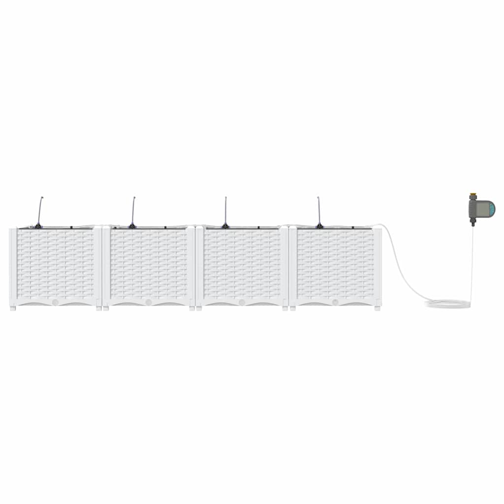 Sodo vazonas 4 pcs Baltas Plastmasė