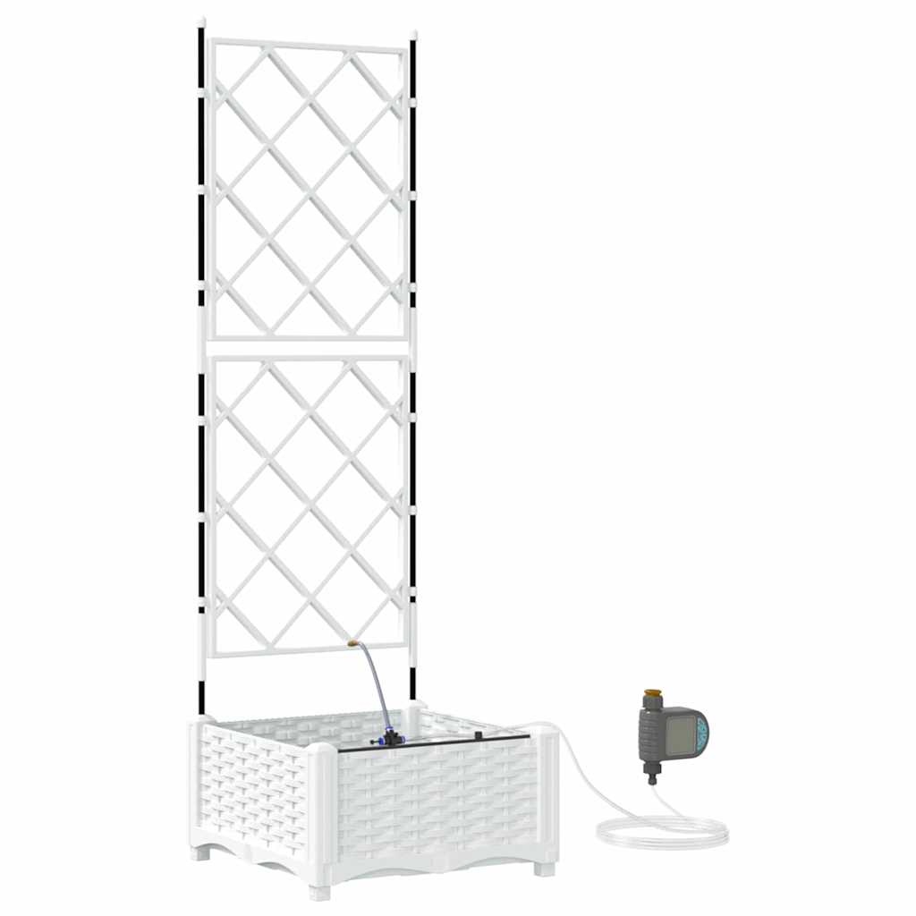 Sodo vazonas Baltas 40 x 40 x 126 cm Plastmasė