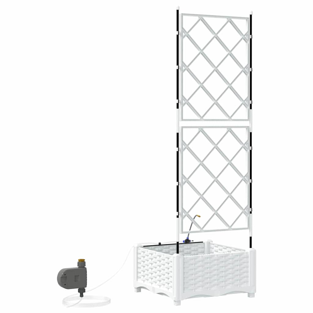 Sodo vazonas Baltas 40 x 40 x 126 cm Plastmasė