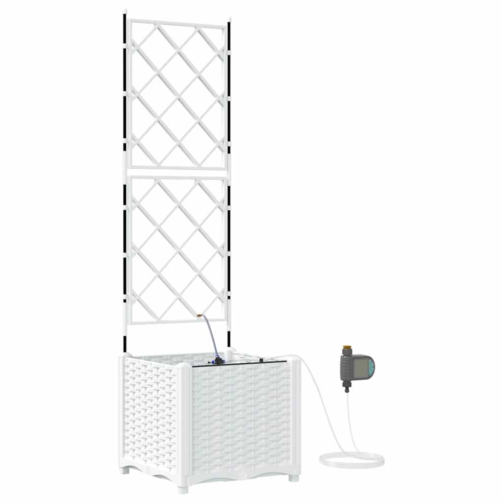 Sodo vazonas Baltas 40 x 40 x 142 cm Plastmasė