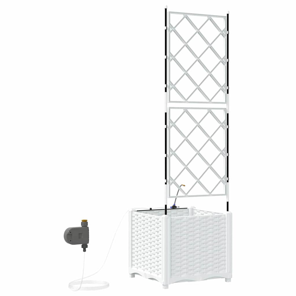 Sodo vazonas Baltas 40 x 40 x 142 cm Plastmasė