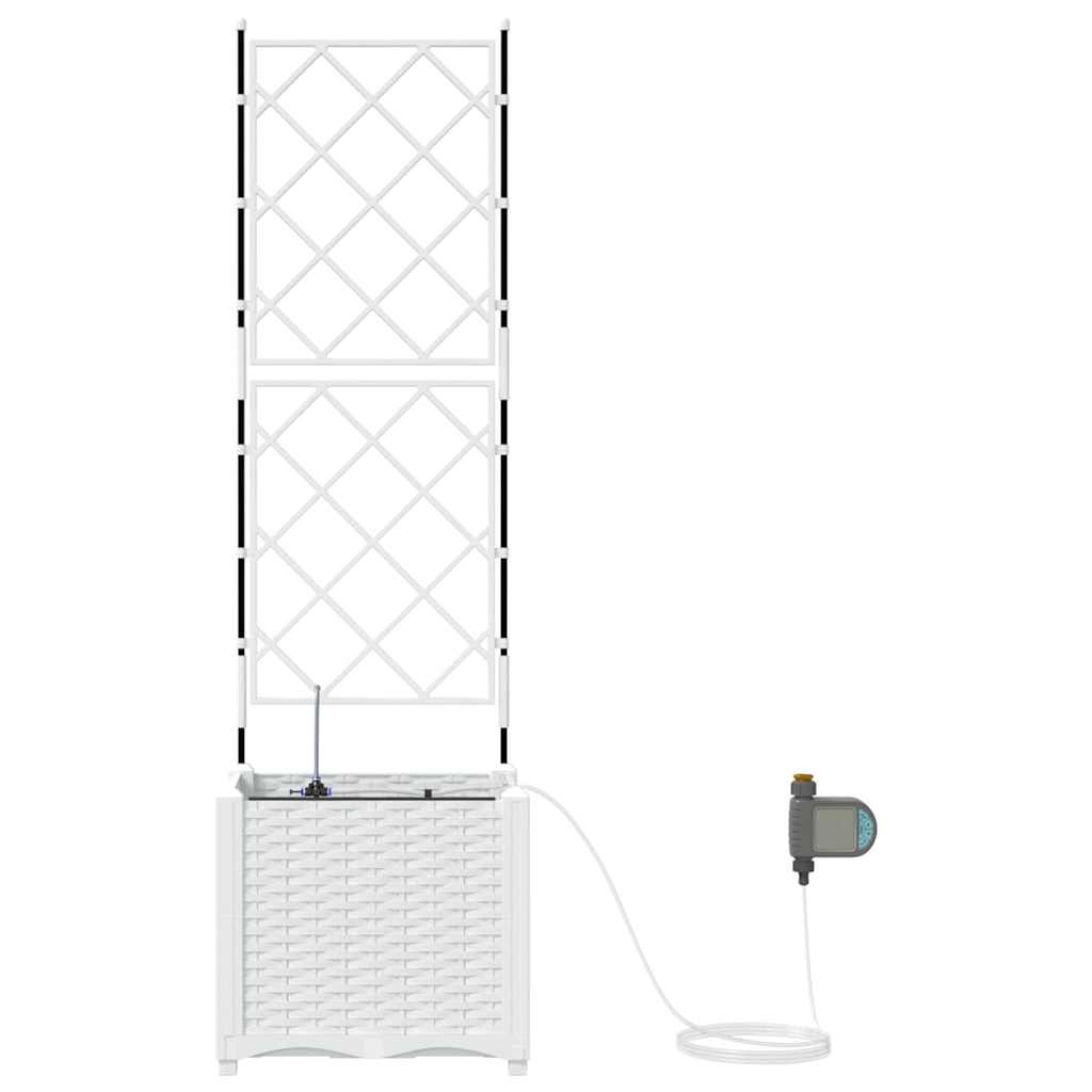 Sodo vazonas Baltas 40 x 40 x 142 cm Plastmasė