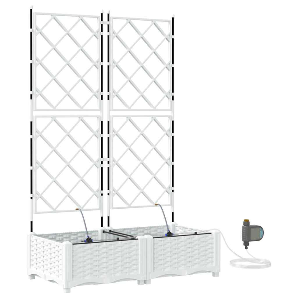 Sodo vazonas 2 pcs Baltas Plastmasė