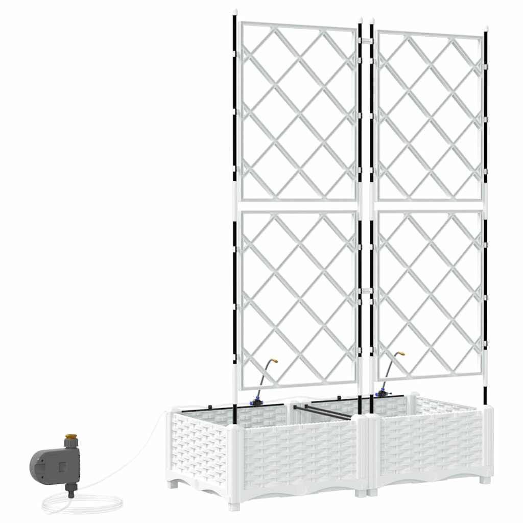 Sodo vazonas 2 pcs Baltas Plastmasė