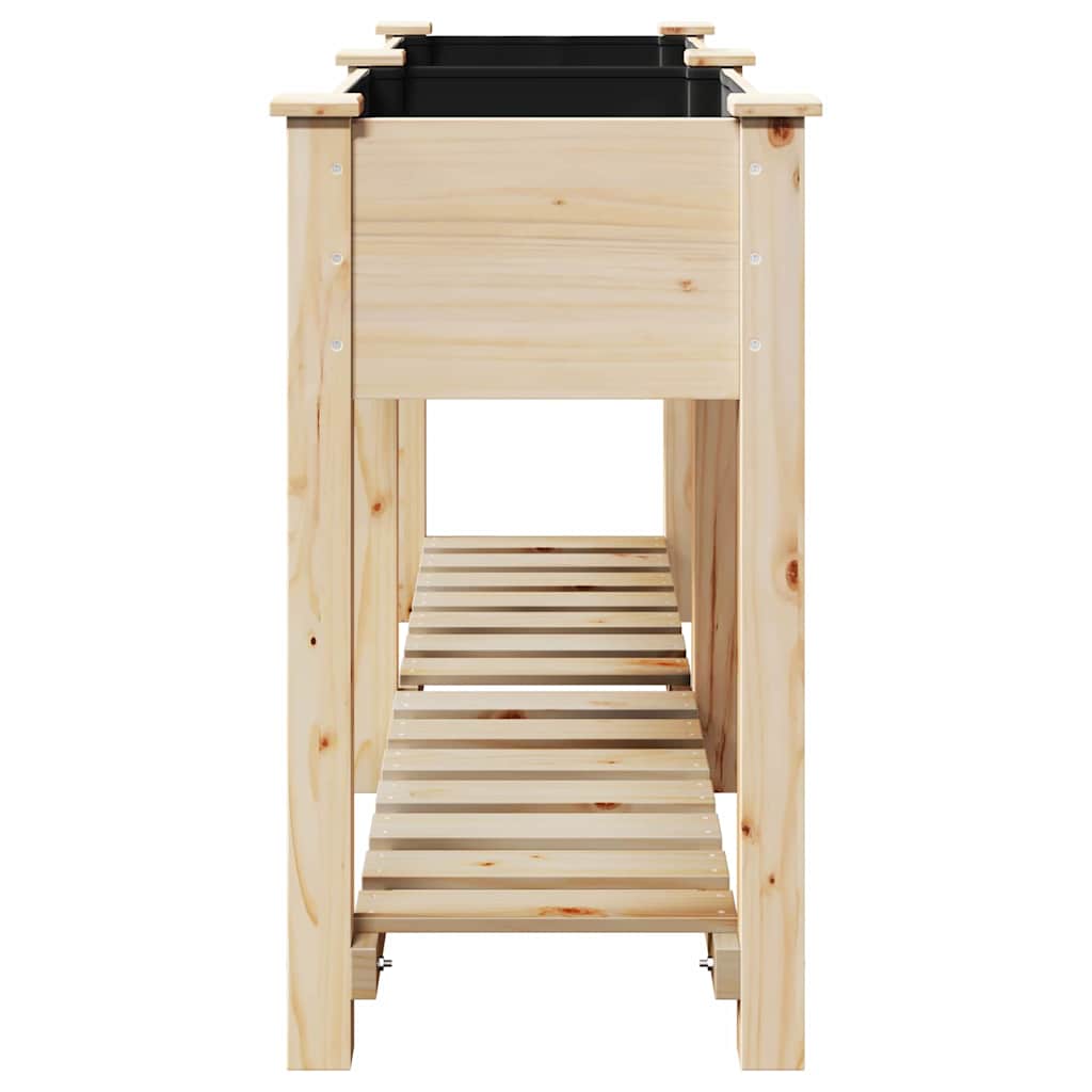 Sodo vazonas Smėlio 161 x 43 x 76,5 cm Kietasis pušinis medis