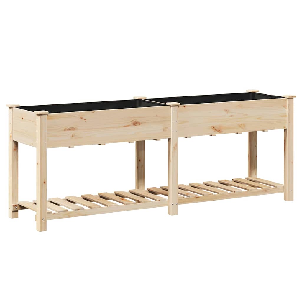 Sodo vazonas Smėlio 203 x 53 x 76,5 cm Kietasis pušinis medis