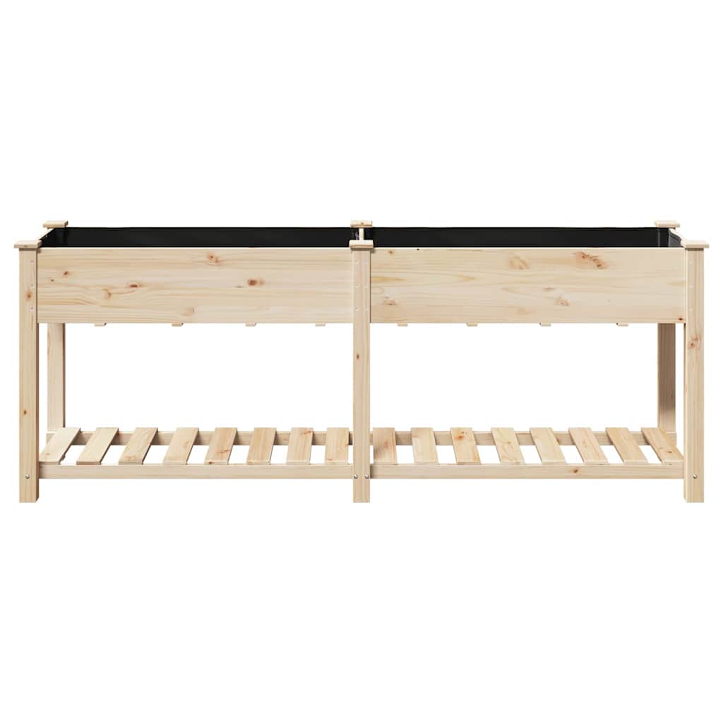 Sodo vazonas Smėlio 203 x 53 x 76,5 cm Kietasis pušinis medis