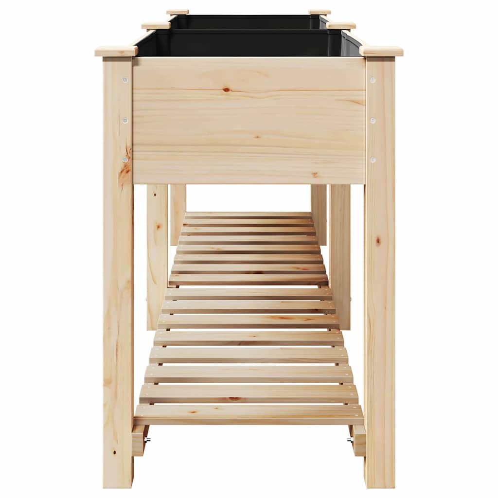 Sodo vazonas Smėlio 203 x 53 x 76,5 cm Kietasis pušinis medis