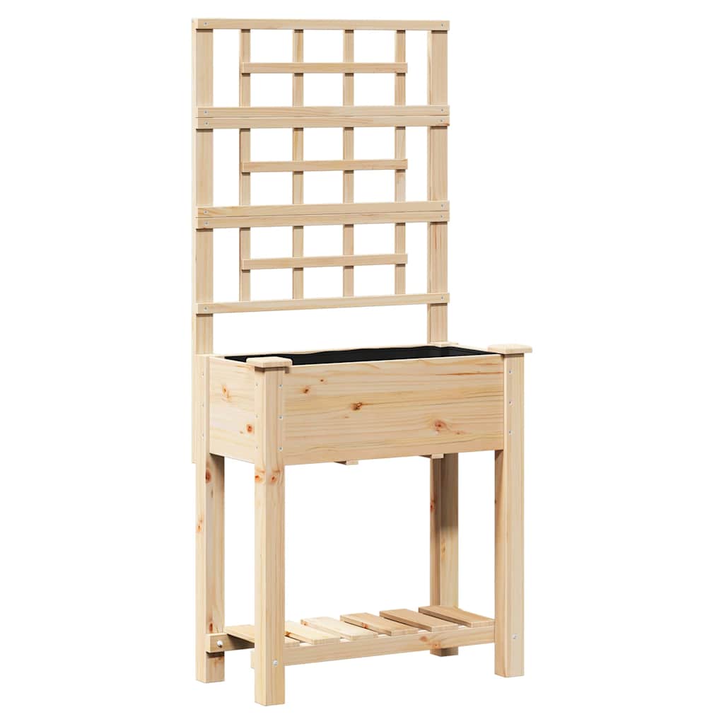 Sodo vazonas Smėlio 71 x 38 x 152 cm Kietasis pušinis medis