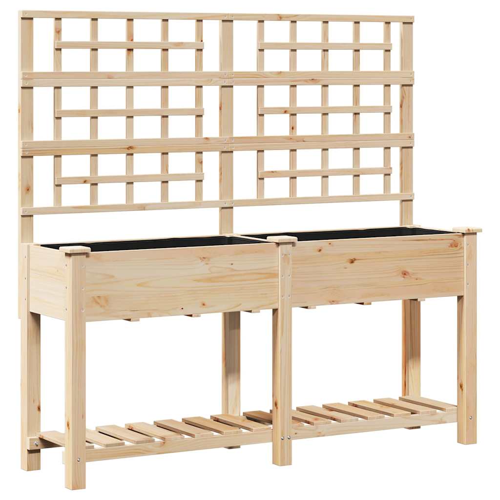 Sodo vazonas Smėlio 161 x 46 x 152,5 cm Kietasis pušinis medis
